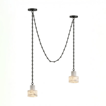 Multi-Tier Chain Drum Pendant Lamp - Adjustable Height, Modern Design