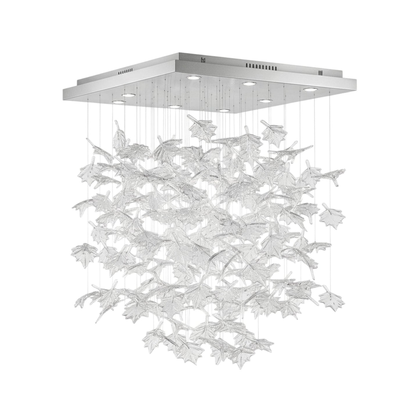 Multicolor Crystal Maple Leaf Chandelier with Adjustable Height & LED
