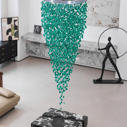 Elegant Crystal Stone Chandelier with Adjustable Height & LED Compatib