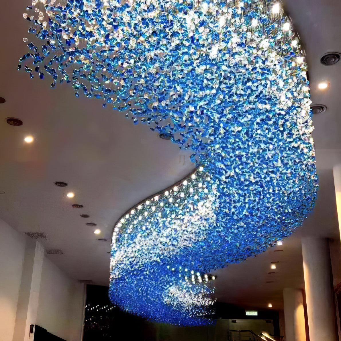 Elegant Crystal Stone Chandelier with Adjustable Height & LED Compatib