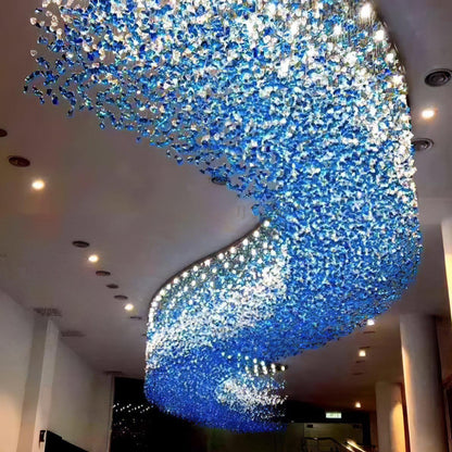 Elegant Crystal Stone Chandelier with Adjustable Height & LED Compatib
