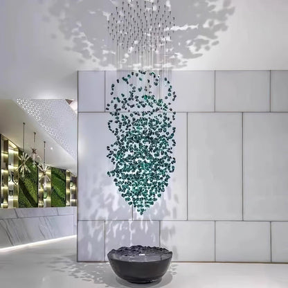 Elegant Crystal Stone Chandelier with Adjustable Height & LED Compatib
