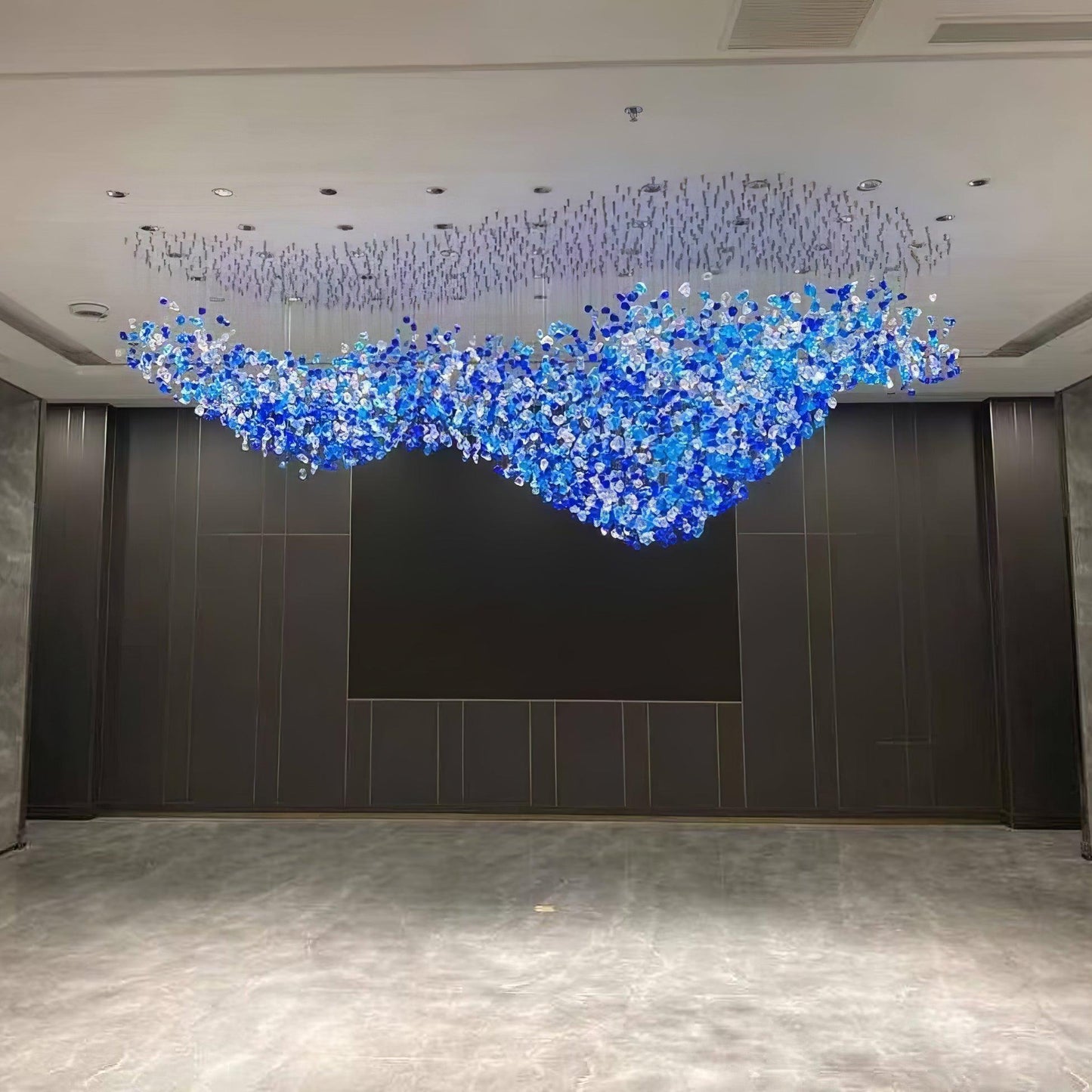 Elegant Crystal Stone Chandelier with Adjustable Height & LED Compatib