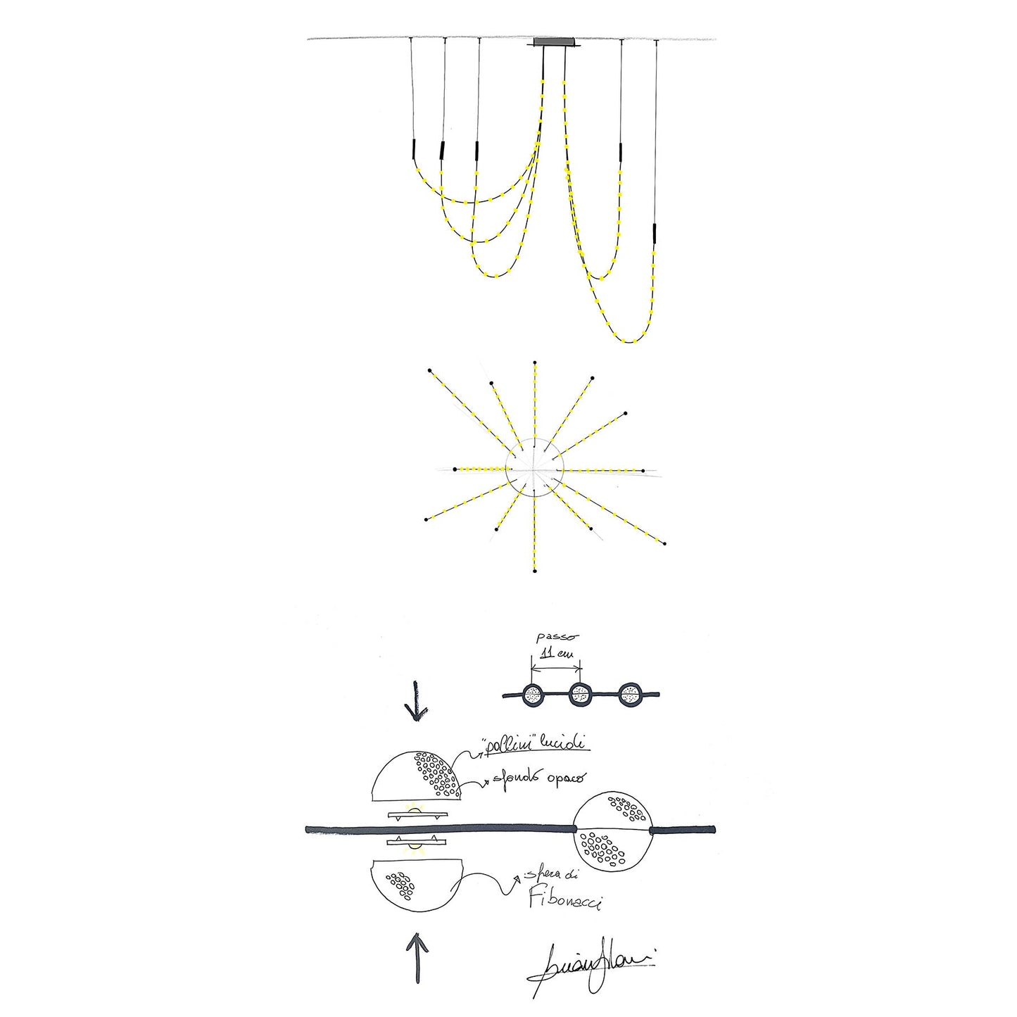 Multidot Chandelier - Modern Design with Adjustable Brightness and Ene