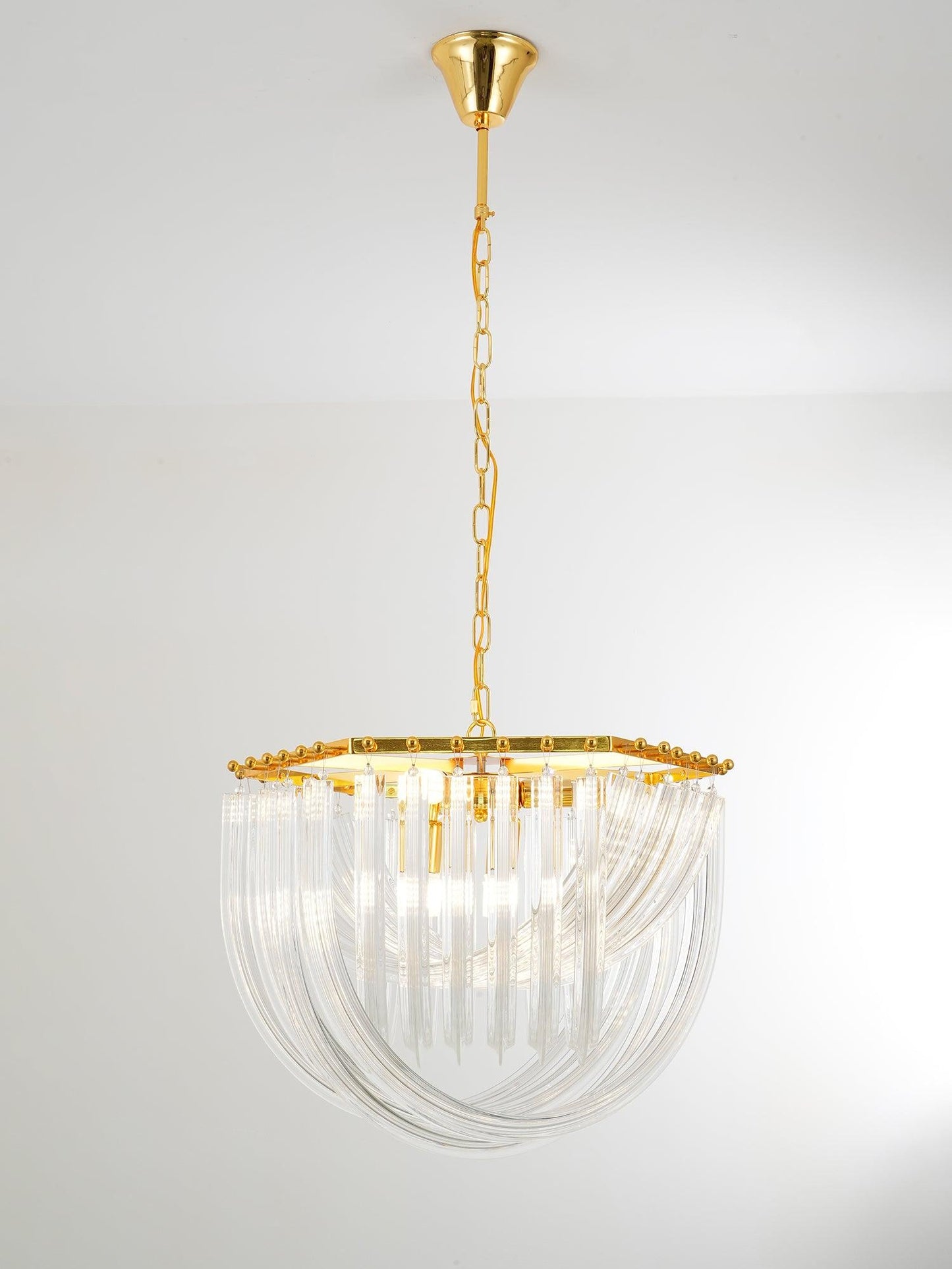 Elegant Trevi Glass Chandelier - Adjustable Height, Energy Efficient