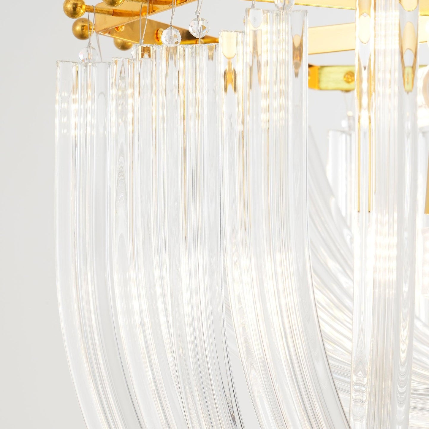 Elegant Trevi Glass Chandelier - Adjustable Height, Energy Efficient