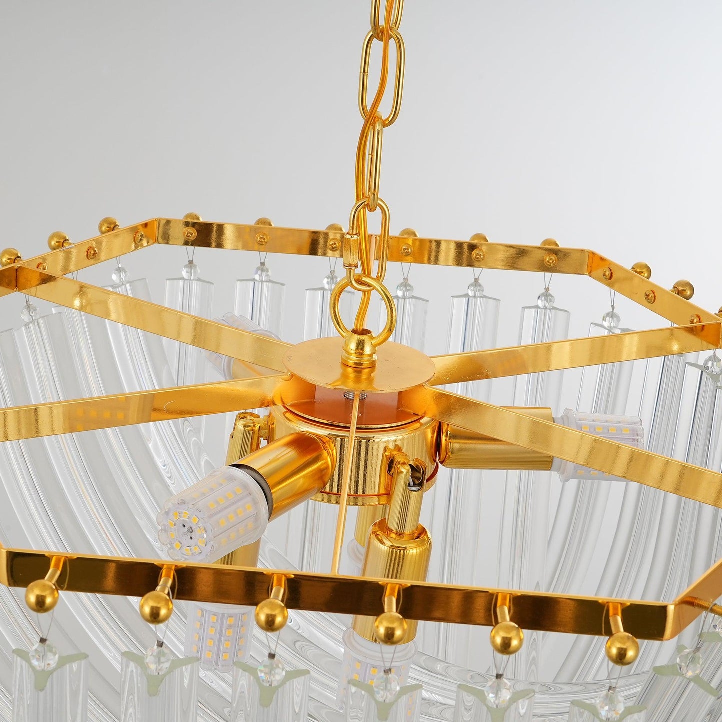 Elegant Trevi Glass Chandelier - Adjustable Height, Energy Efficient