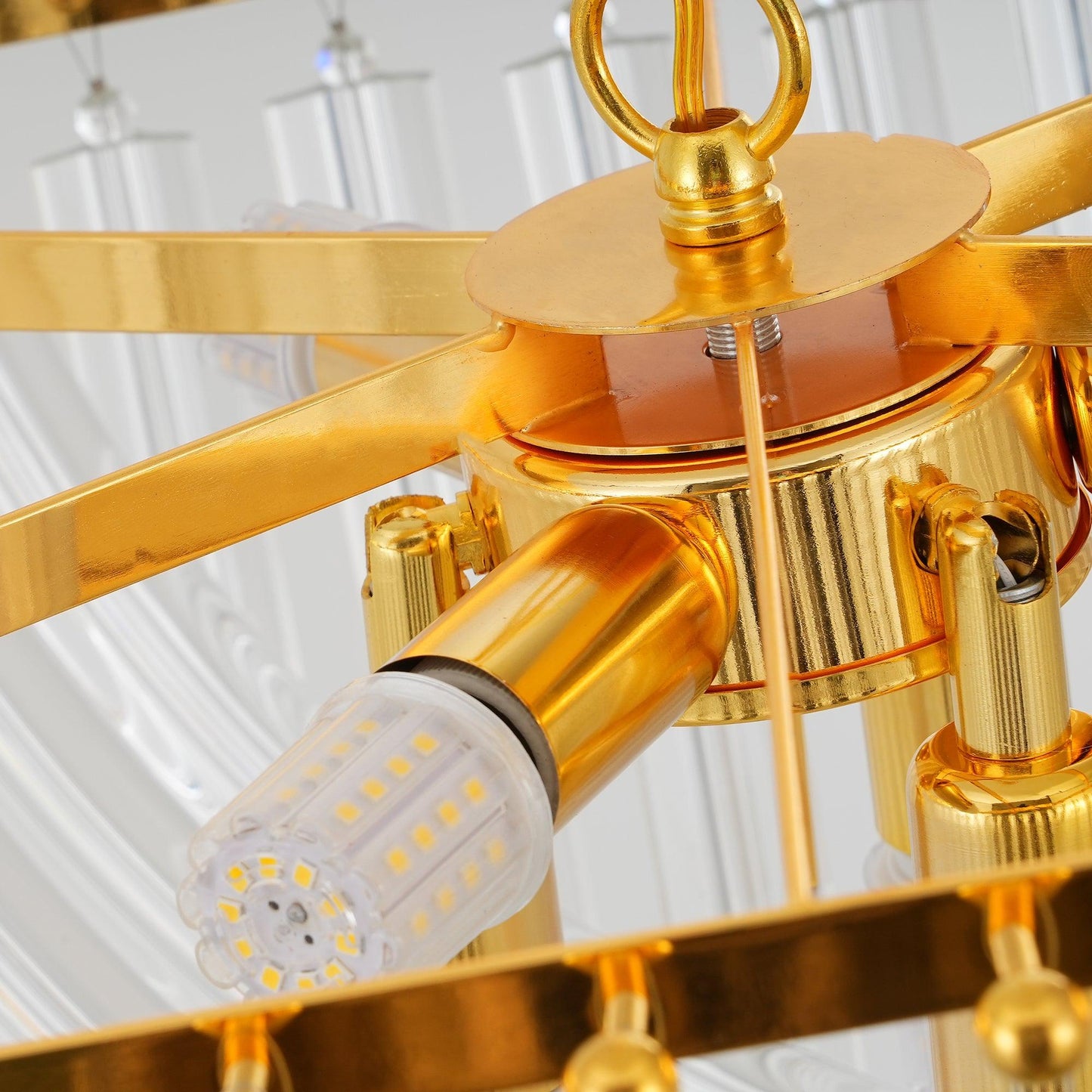 Elegant Trevi Glass Chandelier - Adjustable Height, Energy Efficient