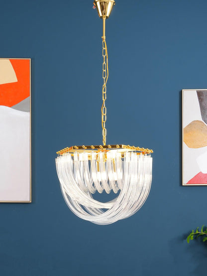 Elegant Trevi Glass Chandelier - Adjustable Height, Energy Efficient