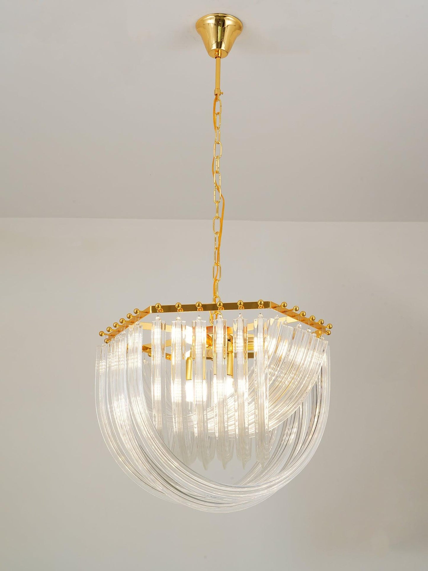 Elegant Trevi Glass Chandelier - Adjustable Height, Energy Efficient