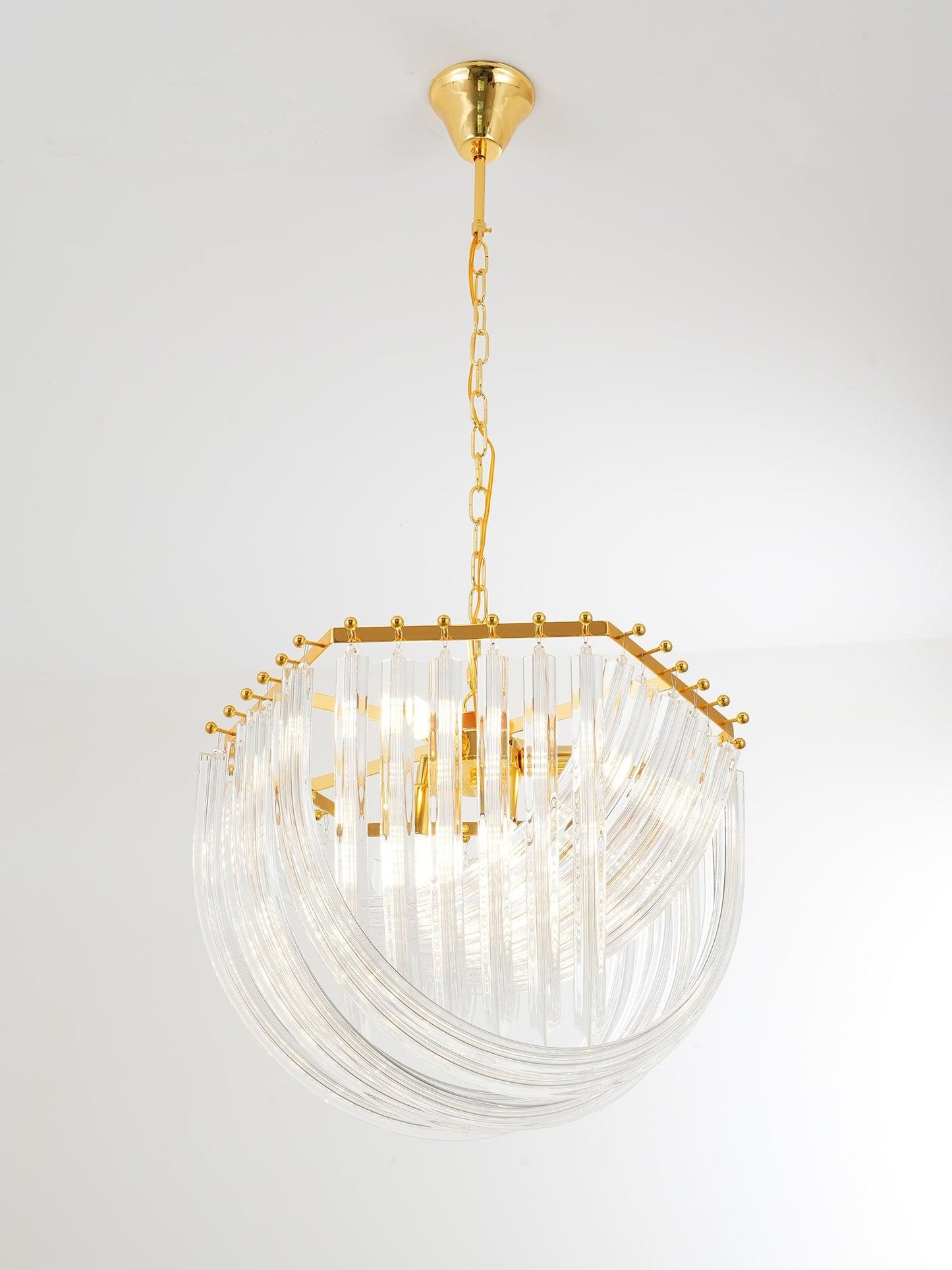Elegant Trevi Glass Chandelier - Adjustable Height, Energy Efficient