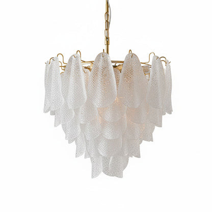 Elegant Glass Teardrop Chandelier with Adjustable Height & LED Compati