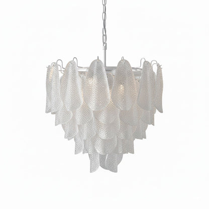 Elegant Glass Teardrop Chandelier with Adjustable Height & LED Compati
