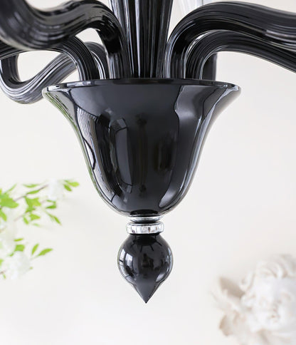 Elegant Black Candle Chandelier with Adjustable Arms and LED Compatibi
