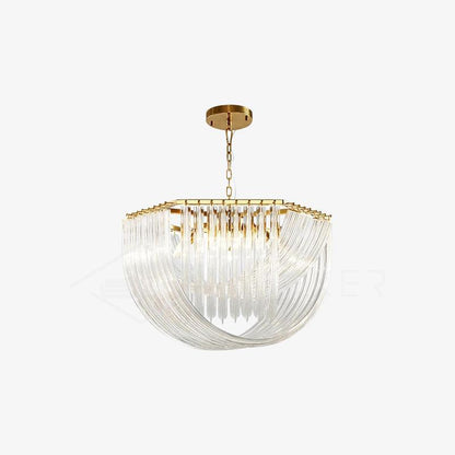 Elegant Trevi Glass Chandelier - Adjustable Height, Energy Efficient