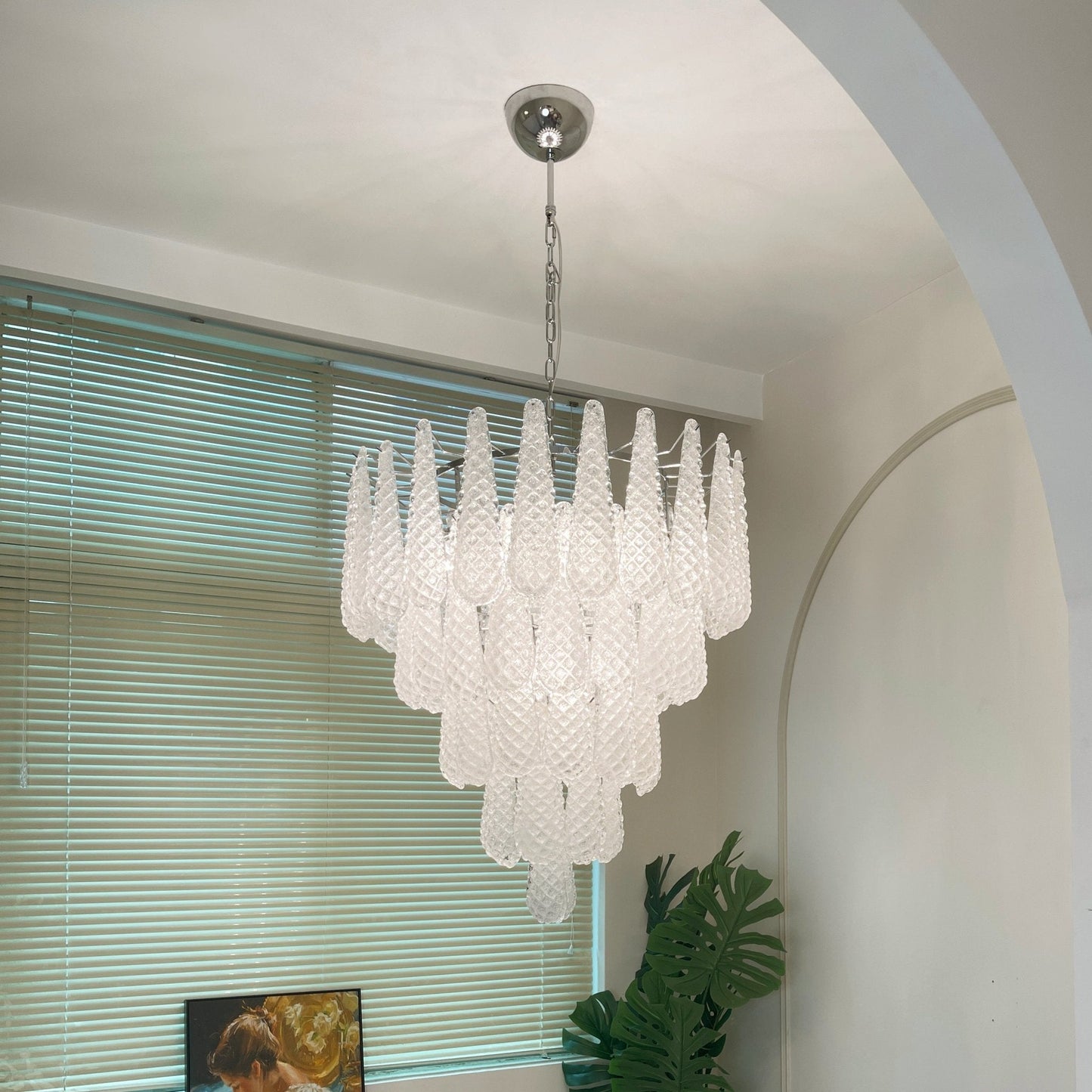 Elegant Glass Dewdrop Chandelier - Stunning Light Diffusion & Modern D