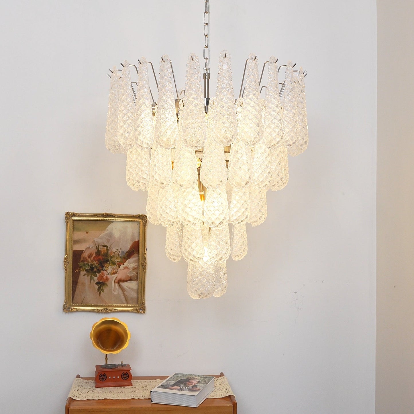 Elegant Glass Dewdrop Chandelier - Stunning Light Diffusion & Modern D