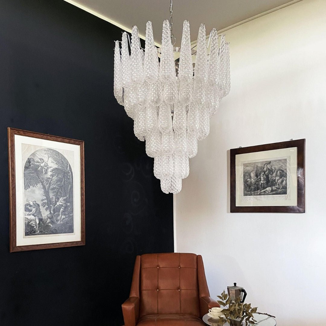 Elegant Glass Dewdrop Chandelier - Stunning Light Diffusion & Modern D