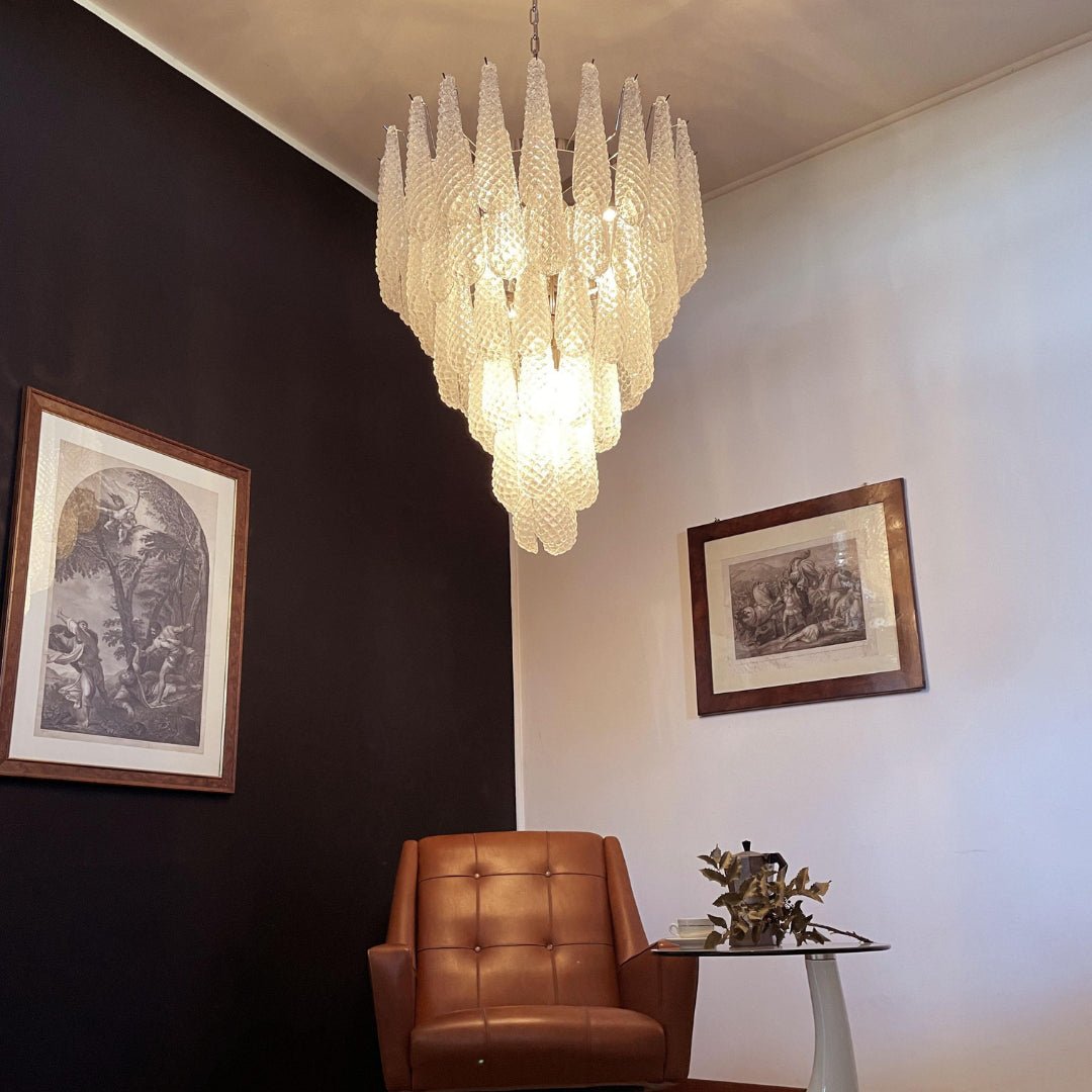Elegant Glass Dewdrop Chandelier - Stunning Light Diffusion & Modern D