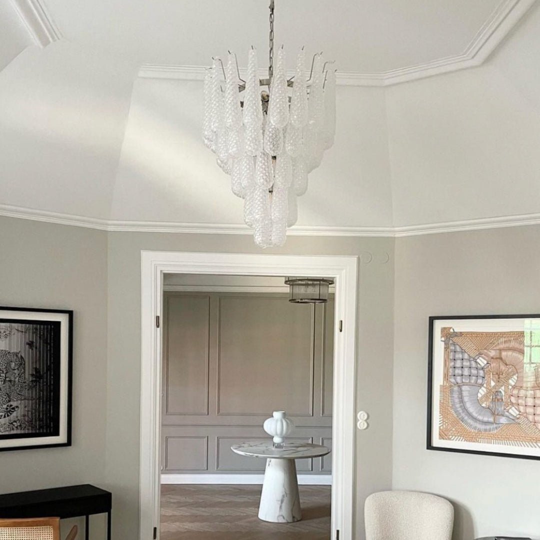 Elegant Glass Dewdrop Chandelier - Stunning Light Diffusion & Modern D