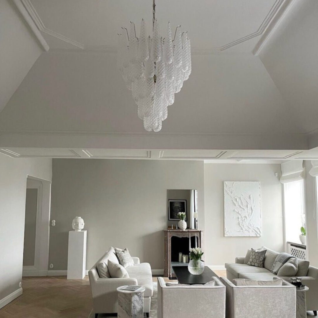 Elegant Glass Dewdrop Chandelier - Stunning Light Diffusion & Modern D
