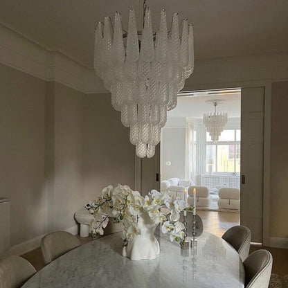 Elegant Glass Dewdrop Chandelier - Stunning Light Diffusion & Modern D