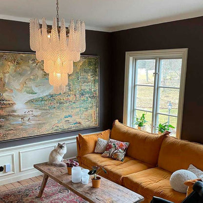 Elegant Glass Dewdrop Chandelier - Stunning Light Diffusion & Modern D