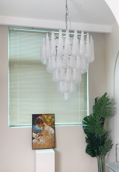 Elegant Glass Dewdrop Chandelier - Stunning Light Diffusion & Modern D