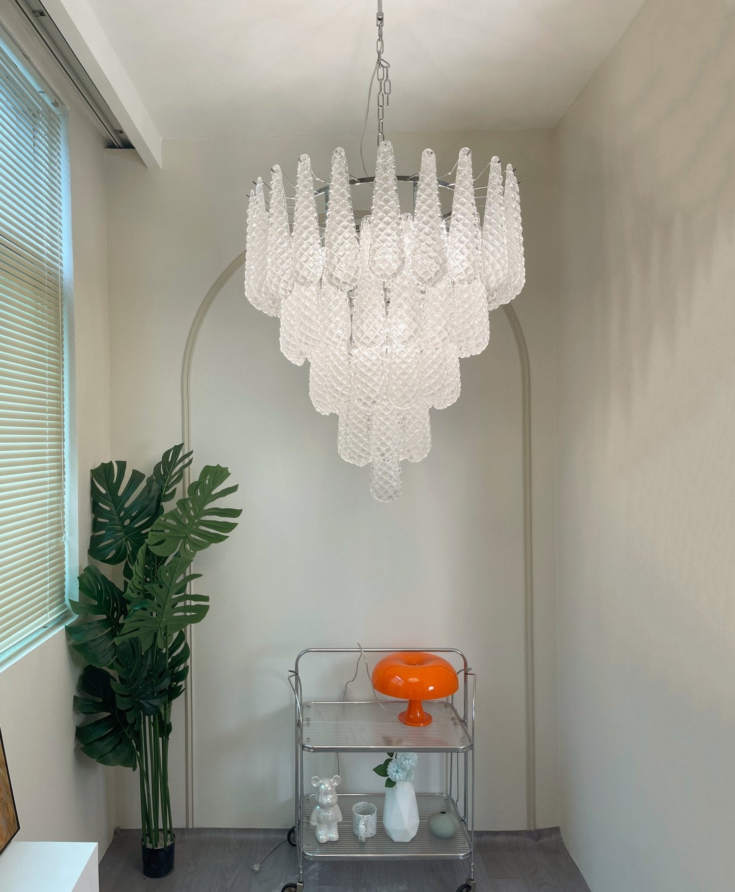 Elegant Glass Dewdrop Chandelier - Stunning Light Diffusion & Modern D