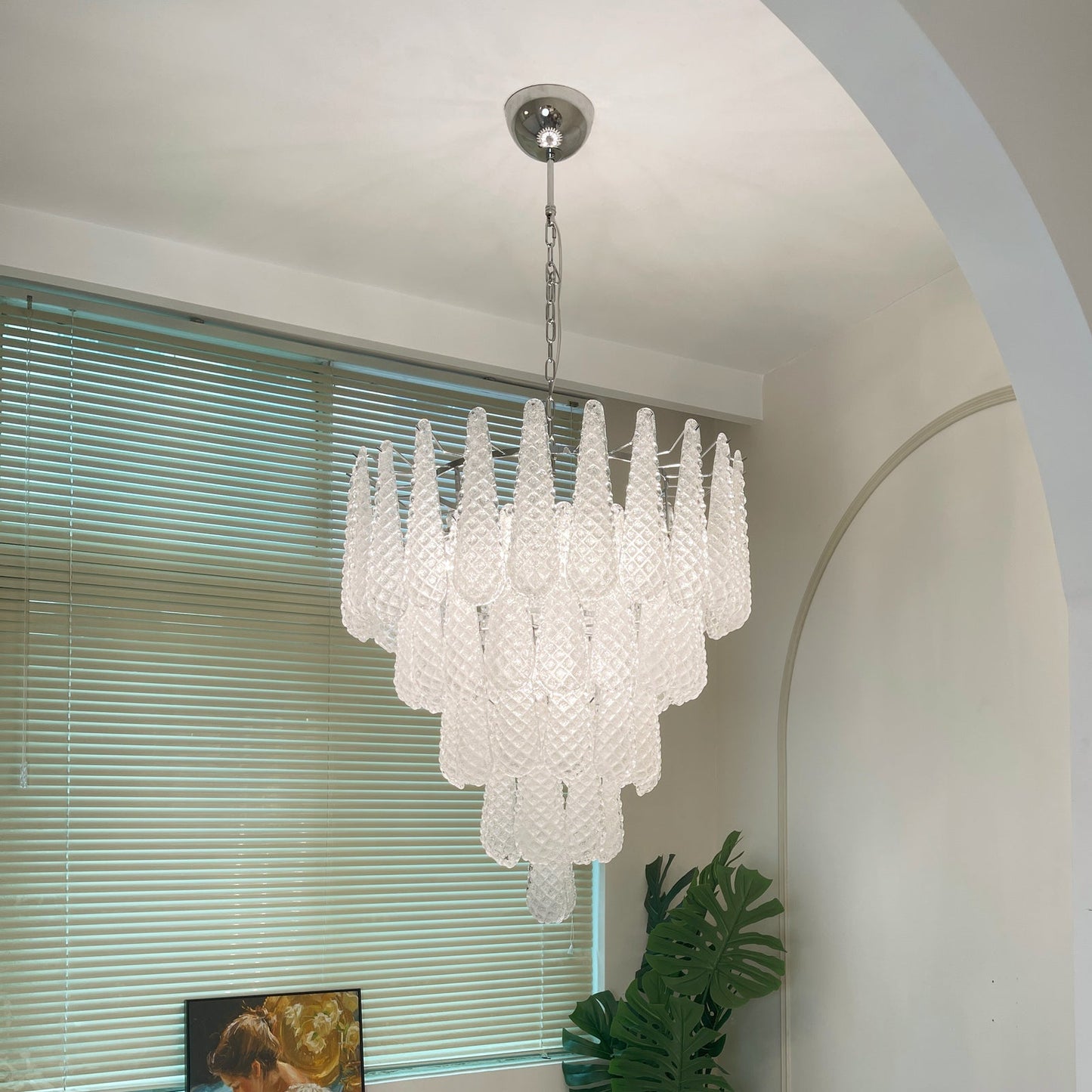 Elegant Glass Dewdrop Chandelier - Stunning Light Diffusion & Modern D