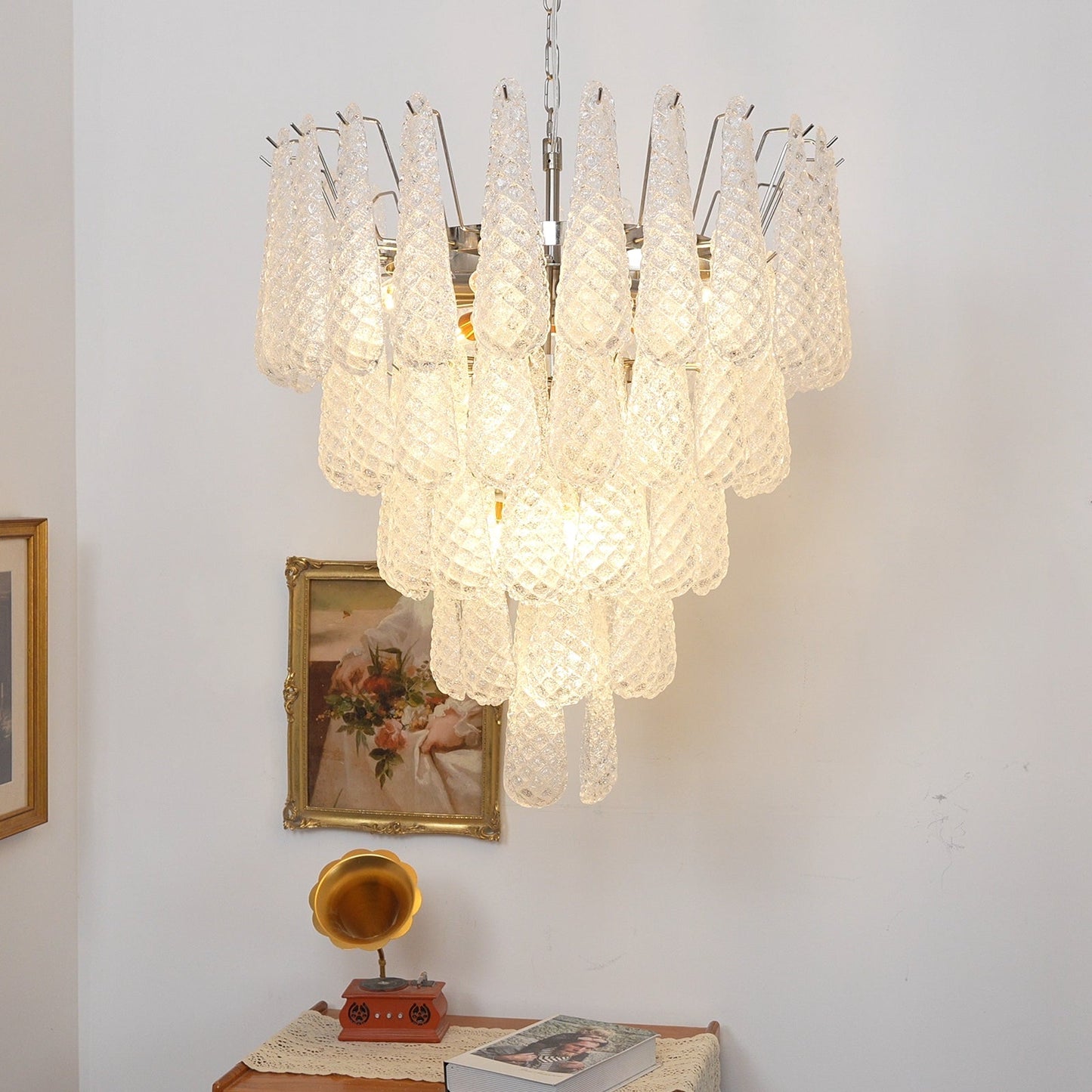 Elegant Glass Dewdrop Chandelier - Stunning Light Diffusion & Modern D