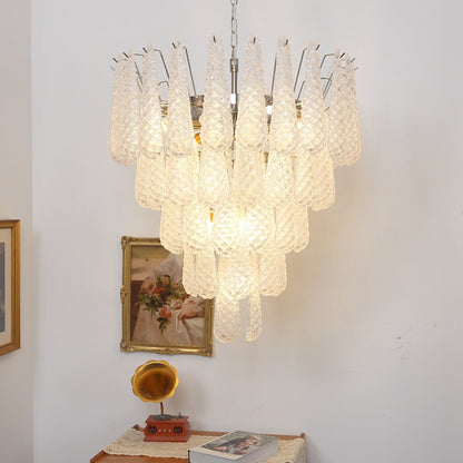 Elegant Glass Dewdrop Chandelier - Stunning Light Diffusion & Modern D