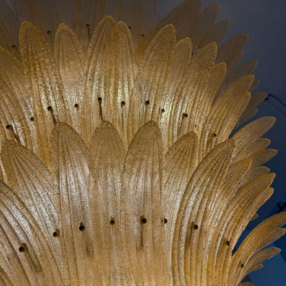 Elegant Glass Palmette Chandelier with Dimmable LED Lights