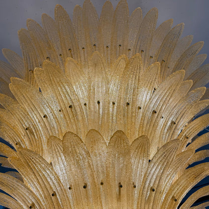 Elegant Glass Palmette Chandelier with Dimmable LED Lights