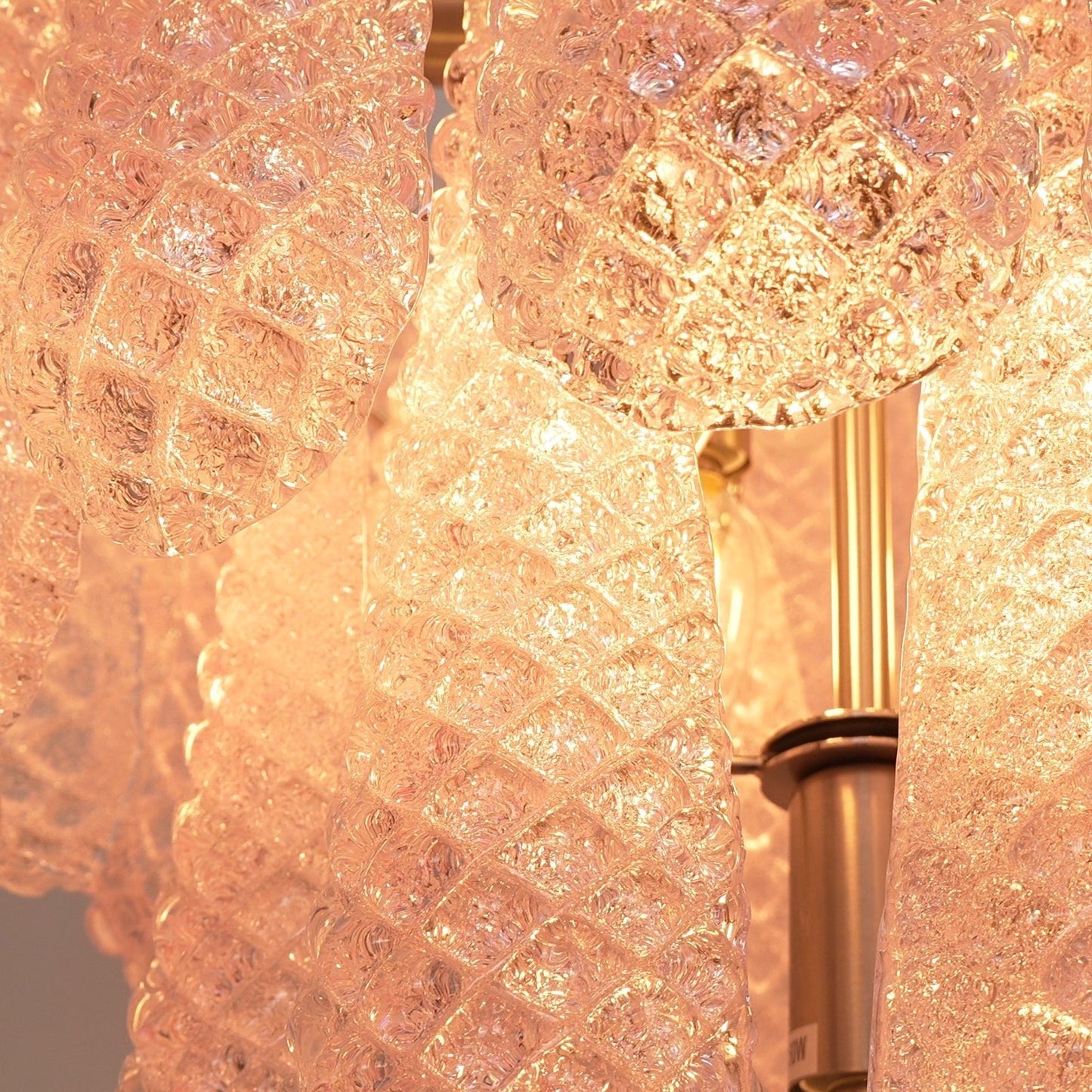 Elegant Pink Glass Dewdrop Chandelier with Adjustable Height & Soft Gl