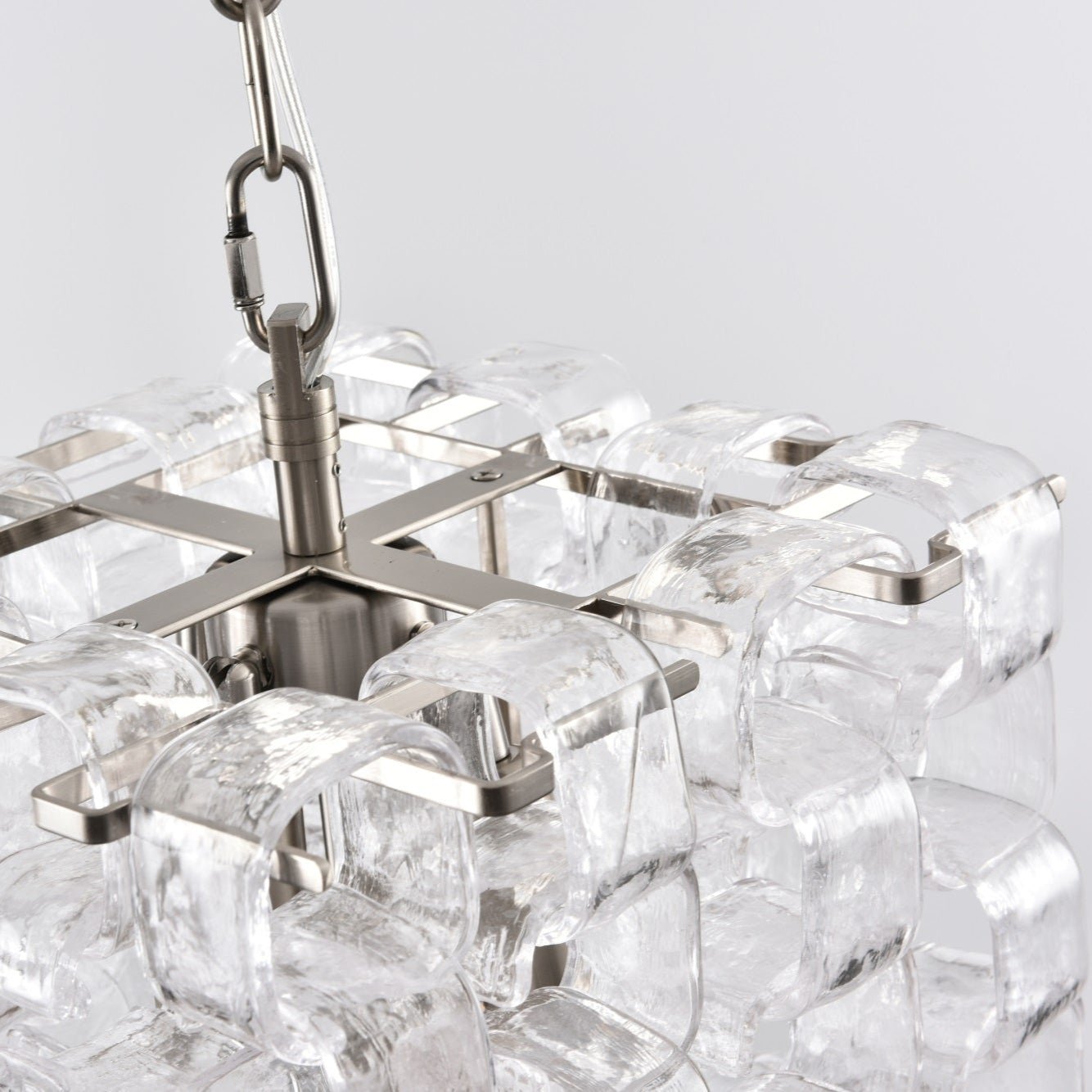 Poliarte Interlocking Glass Chandelier - Elegant Design, Adjustable He