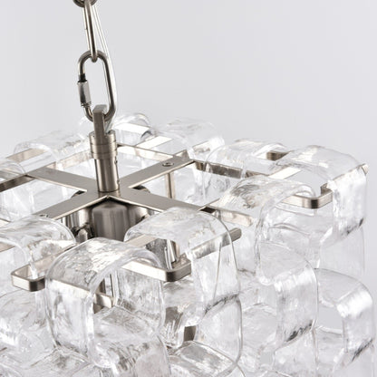 Poliarte Interlocking Glass Chandelier - Elegant Design, Adjustable He