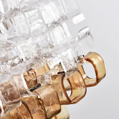 Poliarte Interlocking Glass Chandelier - Elegant Design, Adjustable He