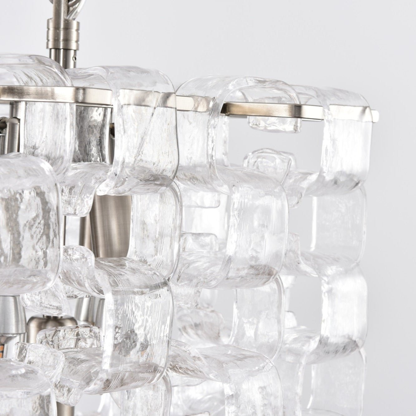 Poliarte Interlocking Glass Chandelier - Elegant Design, Adjustable He