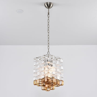 Poliarte Interlocking Glass Chandelier - Elegant Design, Adjustable He