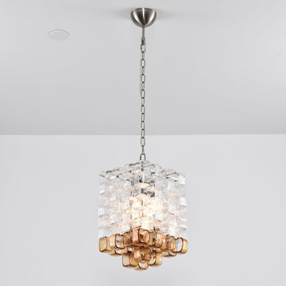 Poliarte Interlocking Glass Chandelier - Elegant Design, Adjustable He