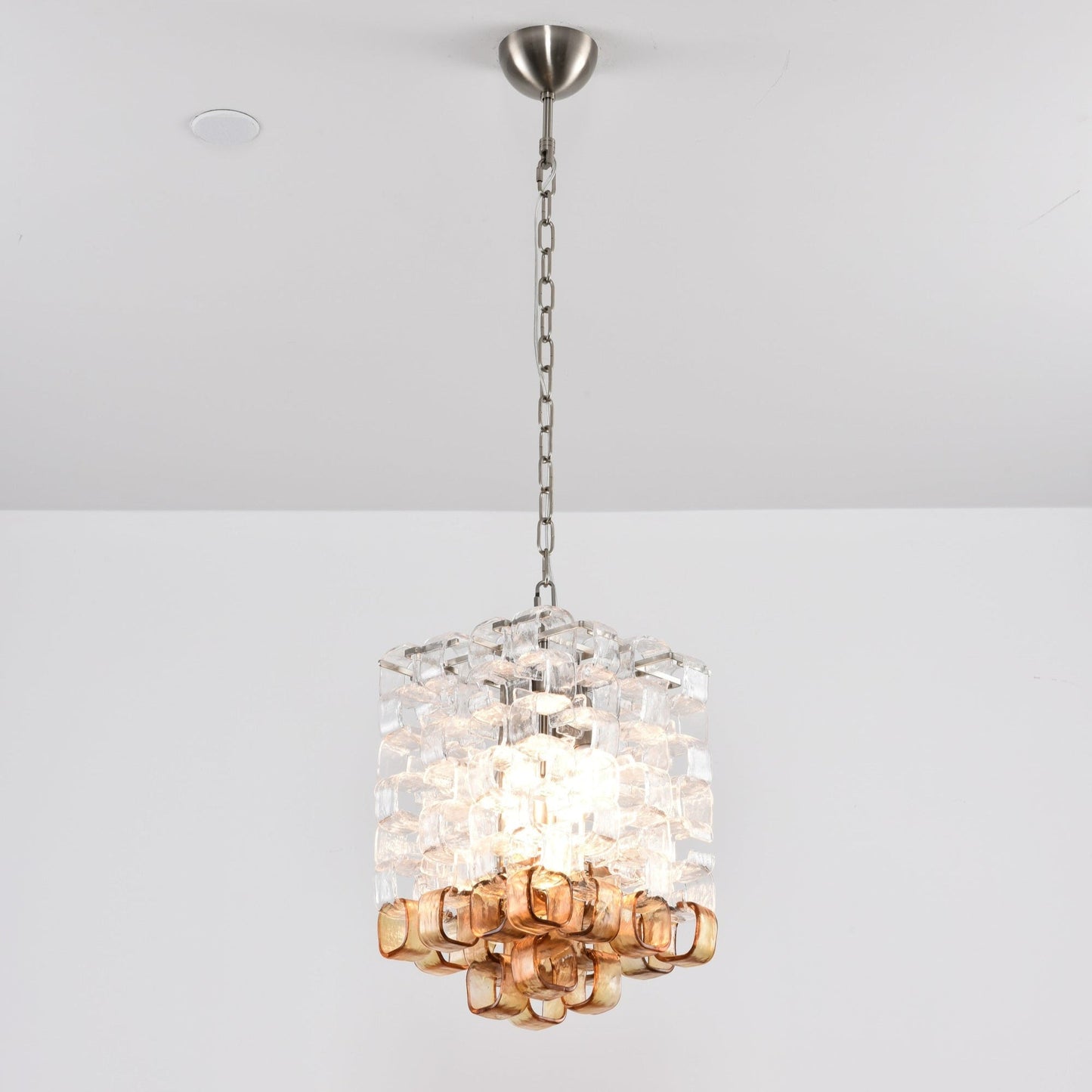 Poliarte Interlocking Glass Chandelier - Elegant Design, Adjustable He