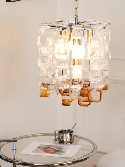 Poliarte Interlocking Glass Chandelier - Elegant Design, Adjustable He
