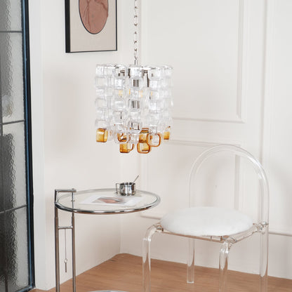 Poliarte Interlocking Glass Chandelier - Elegant Design, Adjustable He