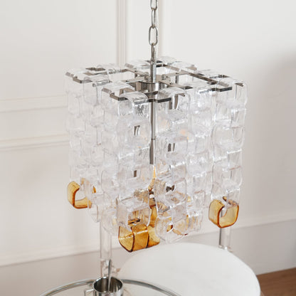 Poliarte Interlocking Glass Chandelier - Elegant Design, Adjustable He