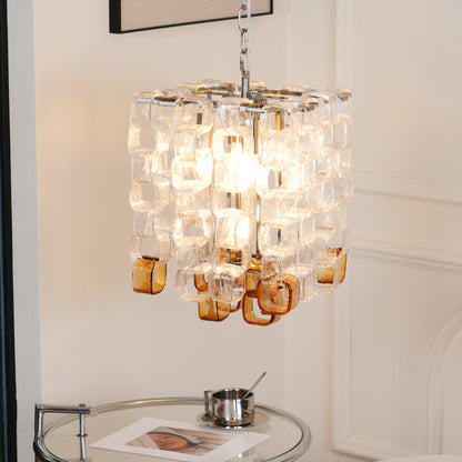 Poliarte Interlocking Glass Chandelier - Elegant Design, Adjustable He