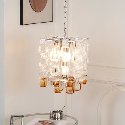 Poliarte Interlocking Glass Chandelier - Elegant Design, Adjustable He