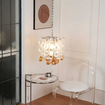 Poliarte Interlocking Glass Chandelier - Elegant Design, Adjustable He
