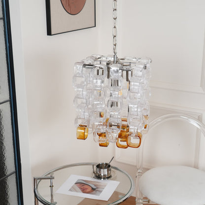 Poliarte Interlocking Glass Chandelier - Elegant Design, Adjustable He