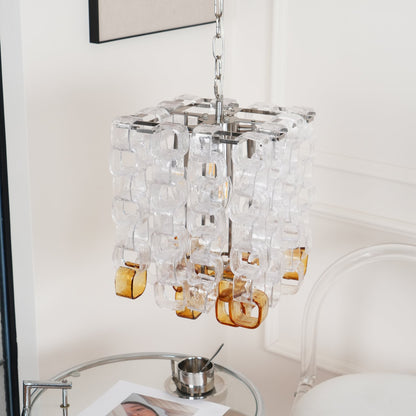 Poliarte Interlocking Glass Chandelier - Elegant Design, Adjustable He